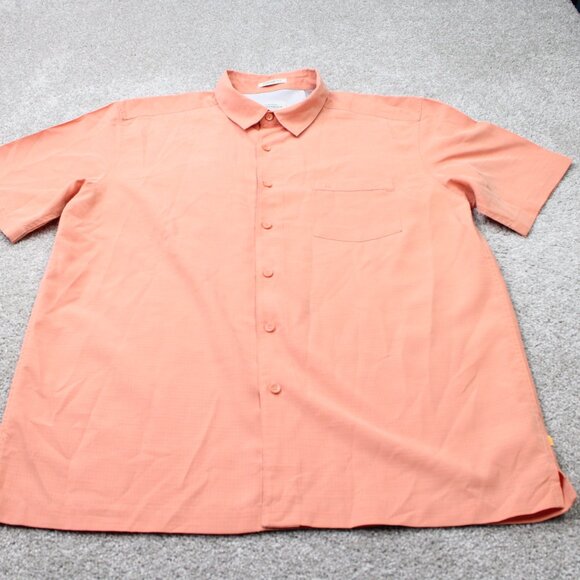 Quiksilver Waterman Shirt Mens Large Orange Comfort Fit Short Sleeve Modal/Poly - Picture 2 of 14